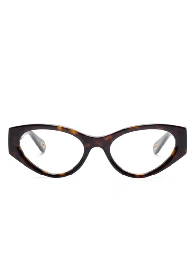 Chloé Cat-eye Glasses In 褐色