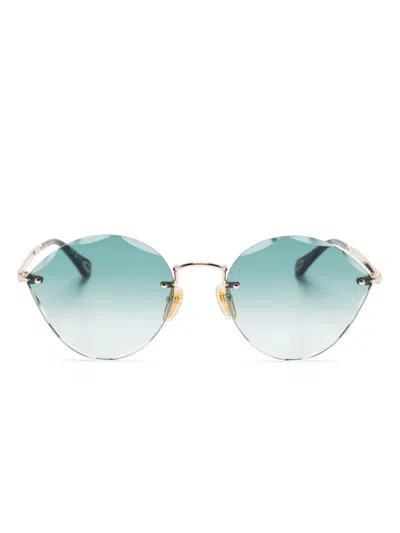 Chloé Cat-eye Sunglasses In 金色