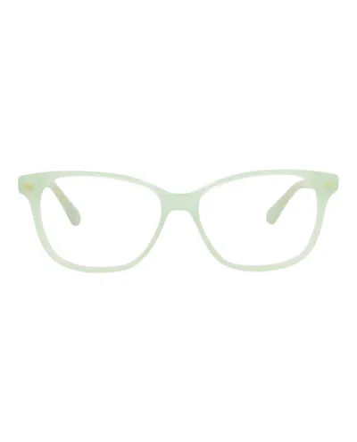 Pre-owned Chloé Cat Eyeframe Acetate Kids Optical Frames In Green Green Transparent (cc0003o/30010627/002)