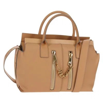 Pre-owned Chloé Chloe Cate Satchel Leather Beige Leather Tote Bag Bag () In Sand
