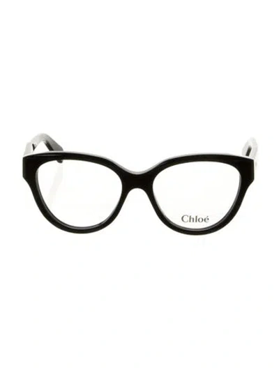 Pre-owned Chloé Cat-eye Eyeglasses In Black