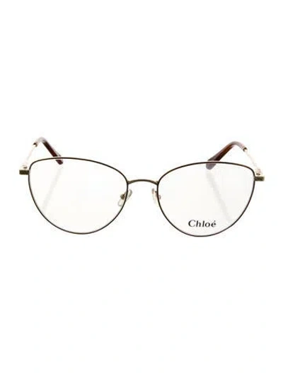 Pre-owned Chloé Cat-eye Eyeglasses In Gold