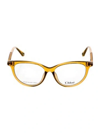 Pre-owned Chloé Cat-eye Eyeglasses In Orange