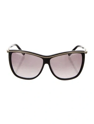 Pre-owned Chloé Cat-eye Gradient Sunglasses In Black