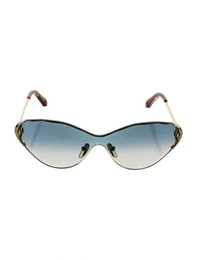 Pre-owned Chloé Cat-eye Gradient Sunglasses In Blue