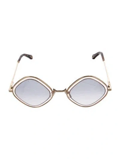 Pre-owned Chloé Cat-eye Gradient Sunglasses In Gold