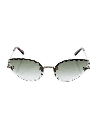 Pre-owned Chloé Cat-eye Gradient Sunglasses In Green