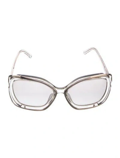Pre-owned Chloé Cat-eye Mirrored Sunglasses In Gold