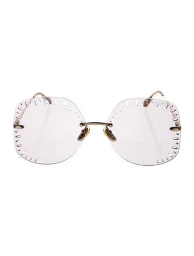 Pre-owned Chloé Cat-eye Tinted Sunglasses In Purple