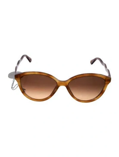 Pre-owned Chloé Cat-eye Tinted Sunglasses W/ Tags In Brown
