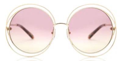 Chloé Ce 114sd Asian Fit 702 Men's Sunglasses Gold Size 58 In Pink
