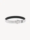 Chloé "c" Belt Silver Size L 100% Calf-skin Leather In Argent