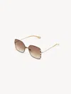 Chloé Lunettes De Soleil Celeste Femme Or Taille Onesize 100% Nickel In Or