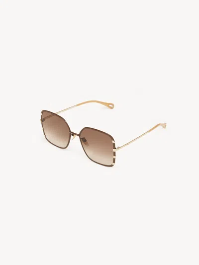 Chloé Lunettes De Soleil Celeste Femme Or Taille Onesize 100% Nickel