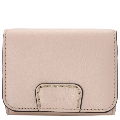 Chloé Chloe Cement Pink Ladies Edith Smal Trifold Wallet In Neutral