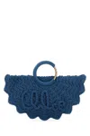 Chloé Chloe Cerulean Blue Fabric Small Bracelet Paravent Handbag In Blue