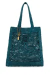 Chloé Cerulean Blue Raffia Estate Banana Shopping Bag In Lightblue