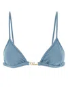 Chloé Chloe Cerulean Blue Stretch Nylon Bikini Top In Blue