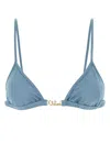 Chloé Chloe Cerulean Blue Stretch Nylon Bikini Top In Blue