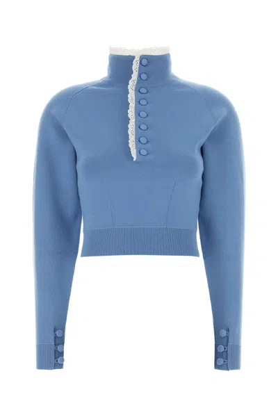 Chloé Chloe Cerulean Blue Wool Sweater
