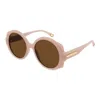Chloé Chloe Brown Round Ladies Sunglasses Ch0120s 003 55 In Brown