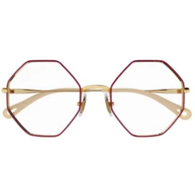 Chloé Ch0022o012 Burgundy Gold Transpa