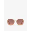 Chloé Womens Brown Ch0031s Square-frame Injected Sunglasses