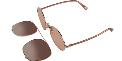 Chloé Ch0042s 004 Occhiali Da Sole Oro Per Uomo In Multi