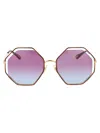 Chloé Octagon-frame Sunglasses In 003 Havana Gold Violet
