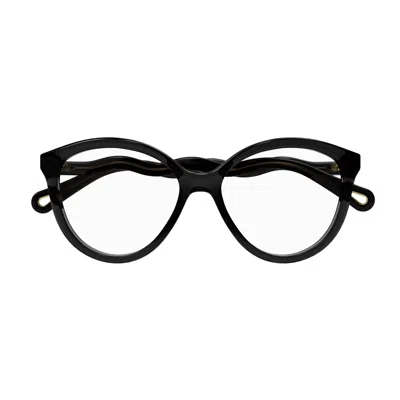 Chloé Ch0089o Rounded Black Bio Acetate Eyeglasses