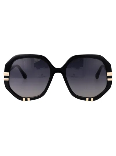 Chloé Ch0105s Sunglasses In 008 Black Black Grey