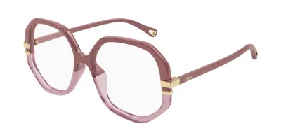 Chloé Ch0107o 017 Occhiali Da Vista Rosa Per Donna (solo Montatura) In Pink