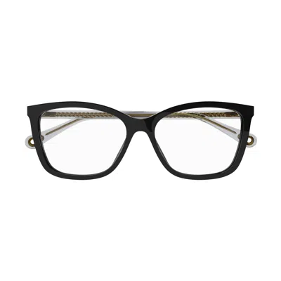 Chloé Ch0118o Bold Rectangular Frame Eyeglasses In Black