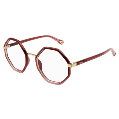 Chloé Ch0132o002 Red Red Transparent In Burgundy