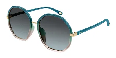 Chloé Ch0133sa 006 Women's Sunglasses Blue Size 59