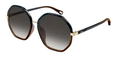 Chloé Ch0133sa Asian Fit 003 Women's Sunglasses Blue Size 59