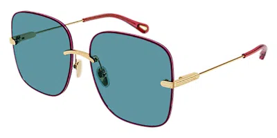 Chloé Ch0134s 004 Women's Sunglasses Gold Size 61