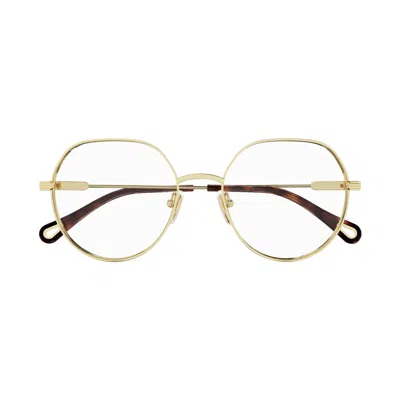 Chloé Ch0137o Gold-tone Geometric Frame Eyeglasses