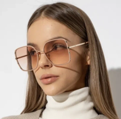 Pre-owned Chloé Chloe Ch0143s-003 Pink-gold Sunglasses