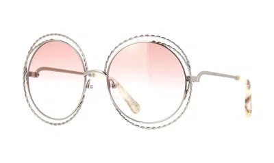 Pre-owned Chloé Ch0143s Pink With Gold/orange Shaded (003) Sunglasses