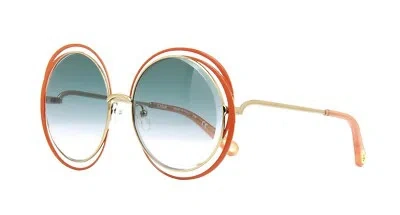 Pre-owned Chloé Ch0164s Gold/grey Shaded (001) Sunglasses