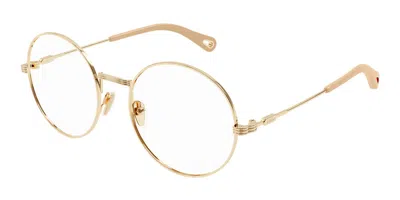 Chloé Ch0179o Asian Fit Women's Glasses, Gold, Size 53
