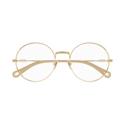 Chloé Ch0179o Round Metal Frame Eyeglasses In Gold
