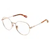 Chloé Metal Geometric-frame Glasses In Gold