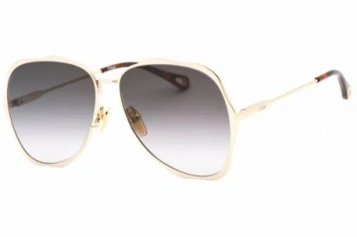 Pre-owned Chloé Chloe Ch0183s-001-60 Sunglasses Size 60mm 140mm 14mm Gold Women In Gray