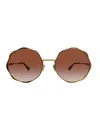Chloé Ch0184s Sunglasses In Gold Gold Orange