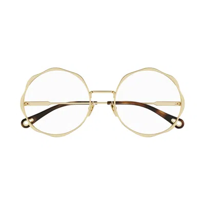 Chloé Ch0185o Gold-tone Metal Eyeglasses In Purple
