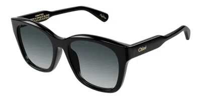 Chloé Ch0194sk Asian Fit 001 Women's Sunglasses Black Size 55