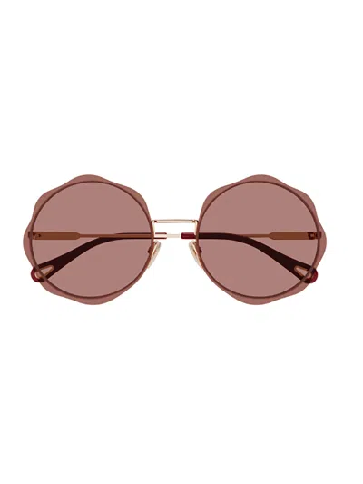 Chloé Ch0202s Sunglasses In Gold Gold Red