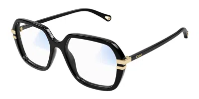 Chloé Ch0205s With Blue-light Block Women's Glasses, Black, Size 55